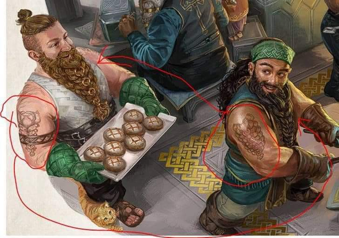 Hay *gente* llorando porque estos dos enanos llevan tatuada la barba del otro y que igual son novios y a mí me parece lo más cuqui del mundo.
Porque a ver, son enanos. PUES CLARO que se tatúan la barba de su novio.