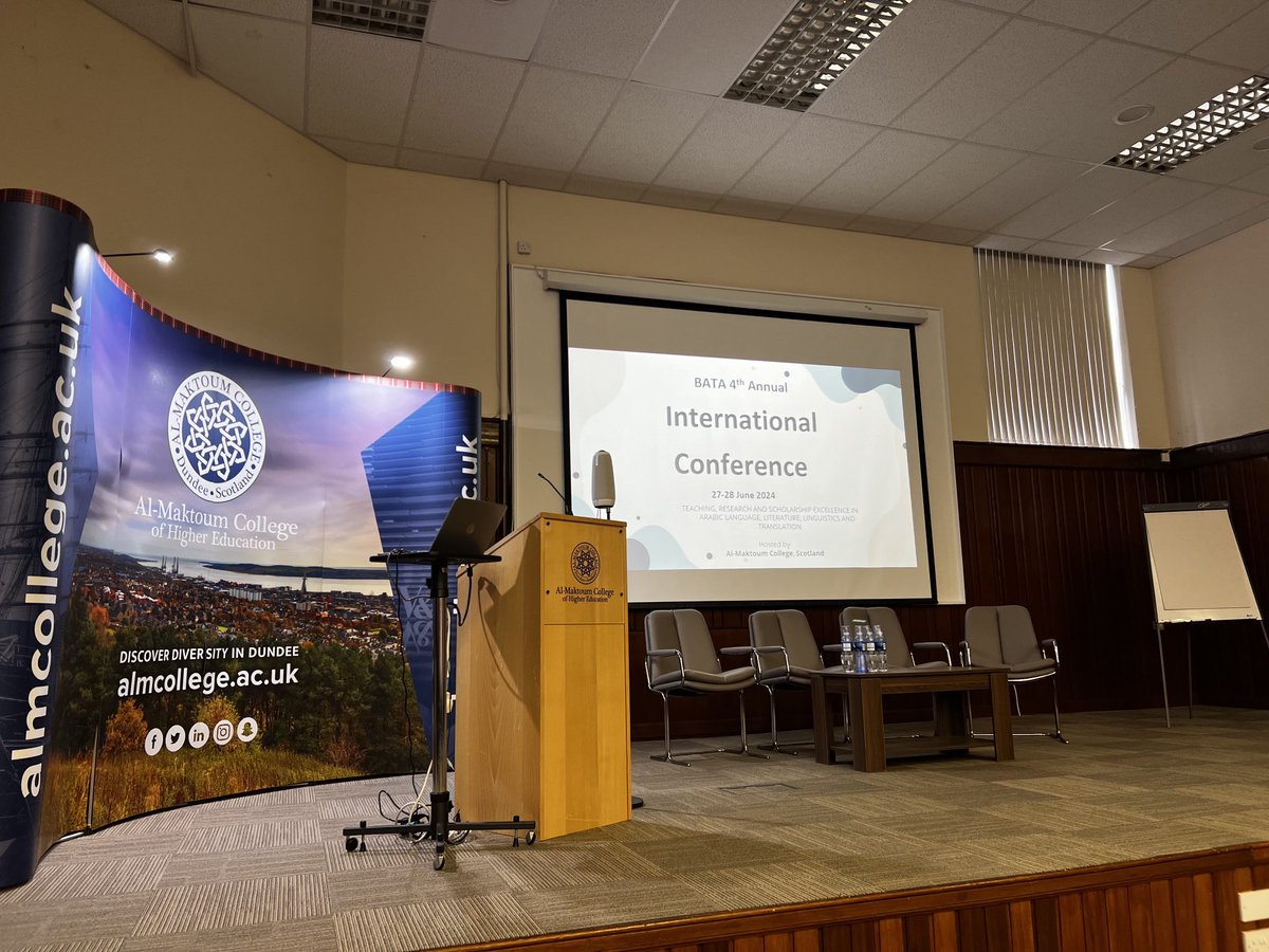 The ⁦<a href="/BATArabic/">ArabicBATA</a>⁩ 4th annual conference is about to begin in Dundee.