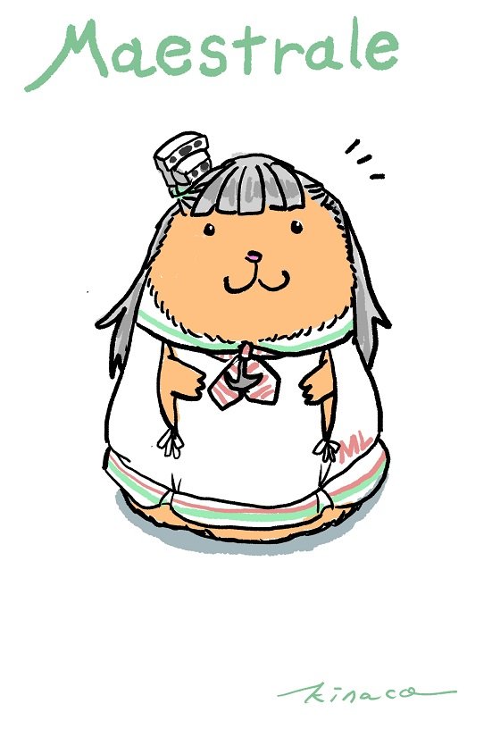 霞(艦隊これくしょん) 「まあ、暇ならハムでも見ていってよ 」|版画作家こなこなきなこのイラスト