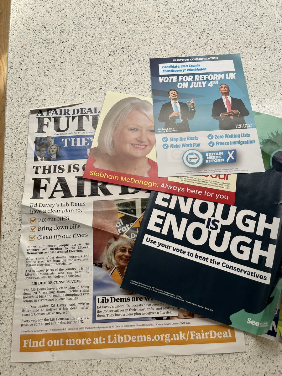 Our forgotten and new boundary has finally been targeted. No sign from @CllrCoxEleanor - has anyone seen her or is she a token campaigner? <a href="/Siobhain_Mc/">Siobhain McDonagh</a> has posted her propaganda but still no signs of her. 
#missinginaction #GE2024 Oh Reform can DO ONE
