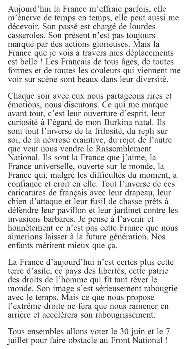 RoukiataO's tweet photo. Française et français, je vous en conjure allez voter le 30 juin et le 7 juillet. 🙏🏾🙏🏾 https://t.co/YBnPkAfCGj