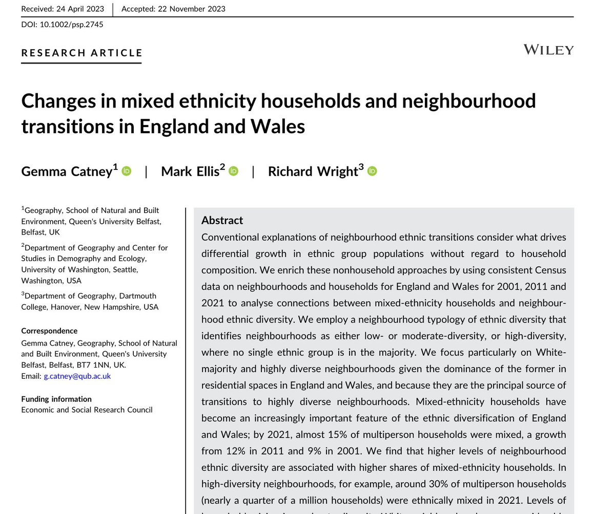 Gemma Catney (@gemmacatney) on Twitter photo <a href="/geogjournal/">The Geographical Journal</a> More findings from GEDI's ethnic diversity, segregation & mixing work package in a paper published in current issue of Population, Space & Place:
Changes in Mixed Ethnicity Households & Neighbourhood Transitions in England & Wales
onlinelibrary.wiley.com/doi/10.1002/psā¦
gedi.ac.uk <a href="/geogjournal/">The Geographical Journal</a> More findings from GEDI's ethnic diversity, segregation & mixing work package in a paper published in current issue of Population, Space & Place:
Changes in Mixed Ethnicity Households & Neighbourhood Transitions in England & Wales
onlinelibrary.wiley.com/doi/10.1002/psā¦
gedi.ac.uk