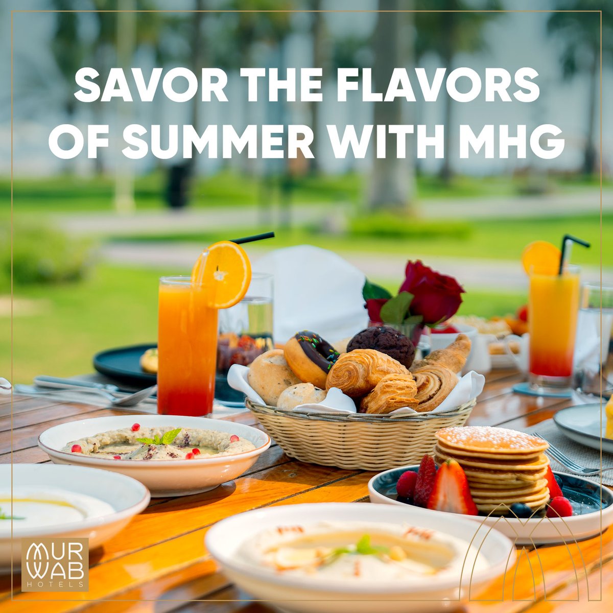 MurwabGroup's tweet photo. انغمس في عالم النكهات الرائعة بمجموعة فنادق مروب هذا الصيف
Savor the exceptional culinary creations this summer at Murwab Hotels Group. Taste the essence of luxury!
@SealineBeachQat
@SimaismaResort
@JouriHotelQatar 
#SummerDining #MurwabHotels https://t.co/jpjXMjZq1v