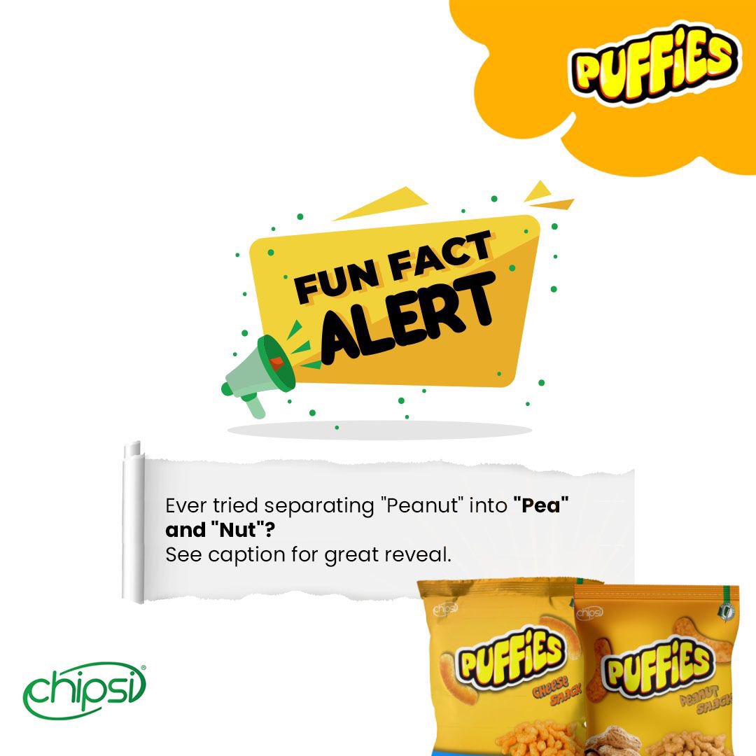 puffies_ng's tweet photo. Have you tried this? You'll uncover two amazing elements! 

Interestingly, a peanut isn't technically a pea or a nut; it belongs to the legume family, along with peas and beans. 

Tap that like button if this fact blew your mind today. https://t.co/6rYinZyfQV