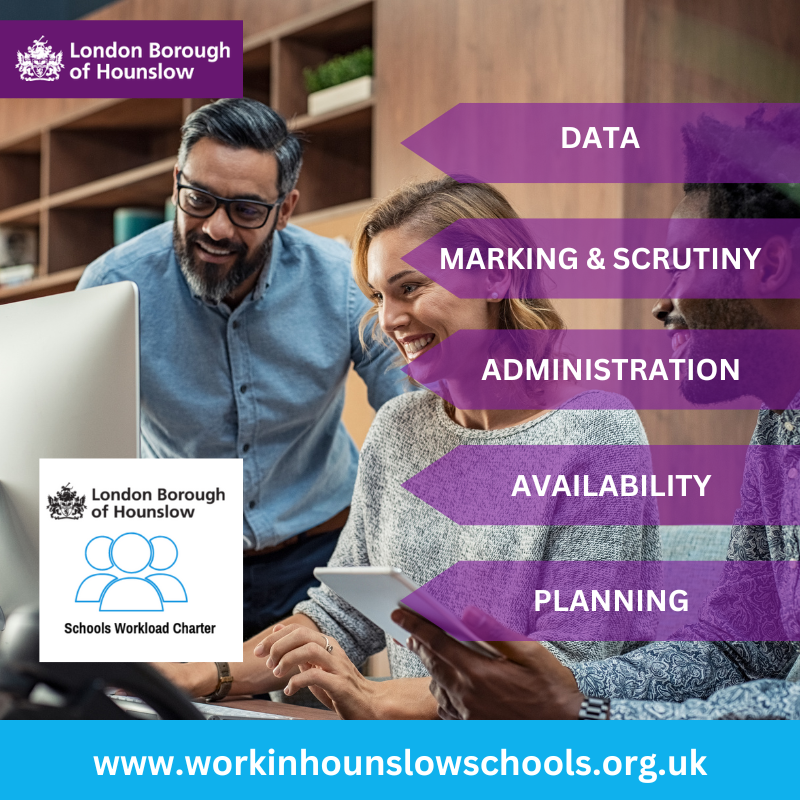 The Hounslow Workload Charter is a schools-led initiative between Hounslow schools, the LA &amp; <a href="/HounslowNEU/">Hounslow NEU</a>  First developed in 2019, it supports schools in becoming workload &amp; wellbeing aware: workinhounslowschools.org.uk/hounslow-workl…  #teachertwitter #Teaching <a href="/educationgovuk/">Department for Education</a> <a href="/getintoteaching/">Teaching</a>