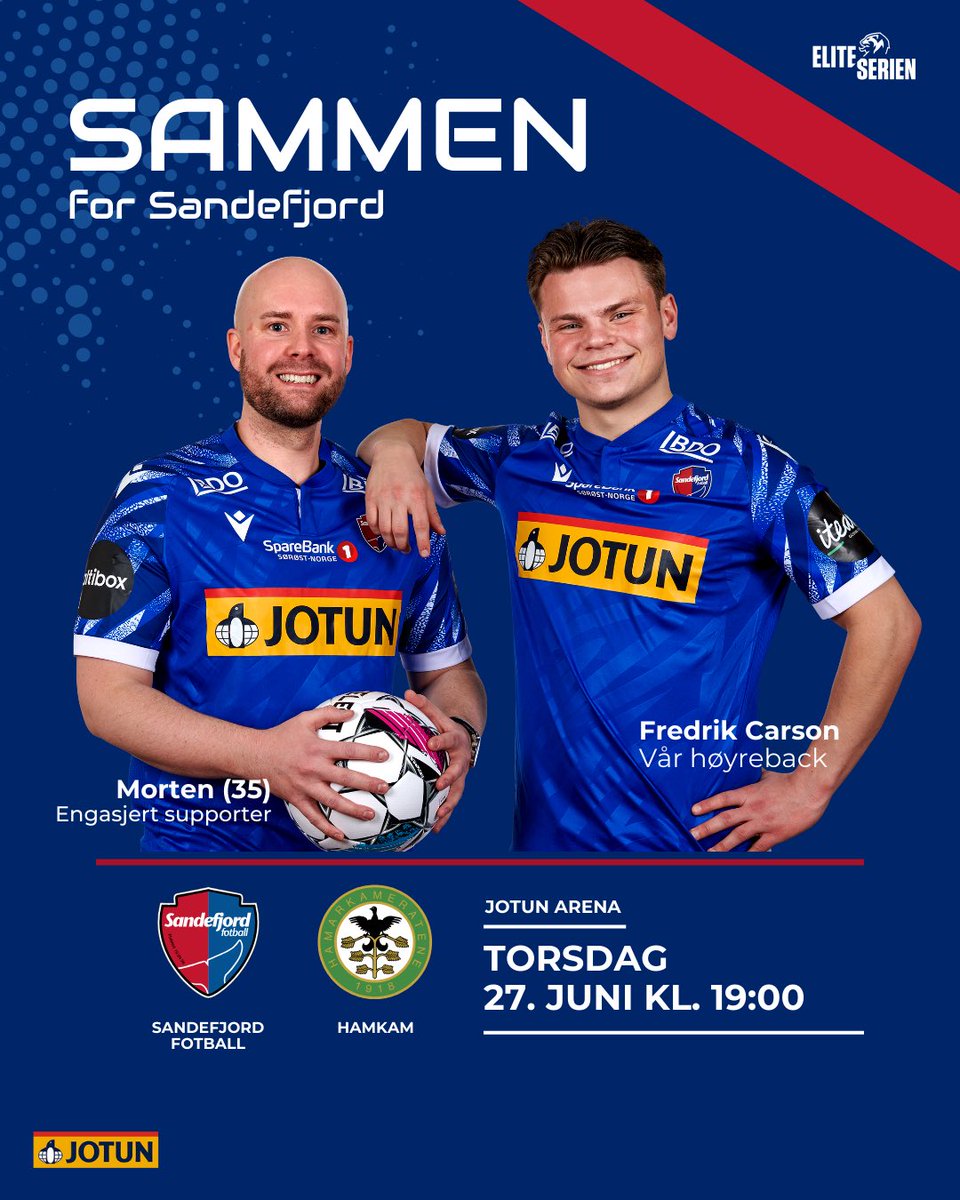 KAMPDAG💙

Endelig er vi tilbake igjen! Spillefri dag i EM - Nå handler alt om 3 poeng på Jotun Arena⚽️

Håper vi ses til match ikveld kl 19:00😎

🕖 Kampstart 19:00
🏟️ Jotun Arena
📺 TV2 sport 1 / Tv2play
