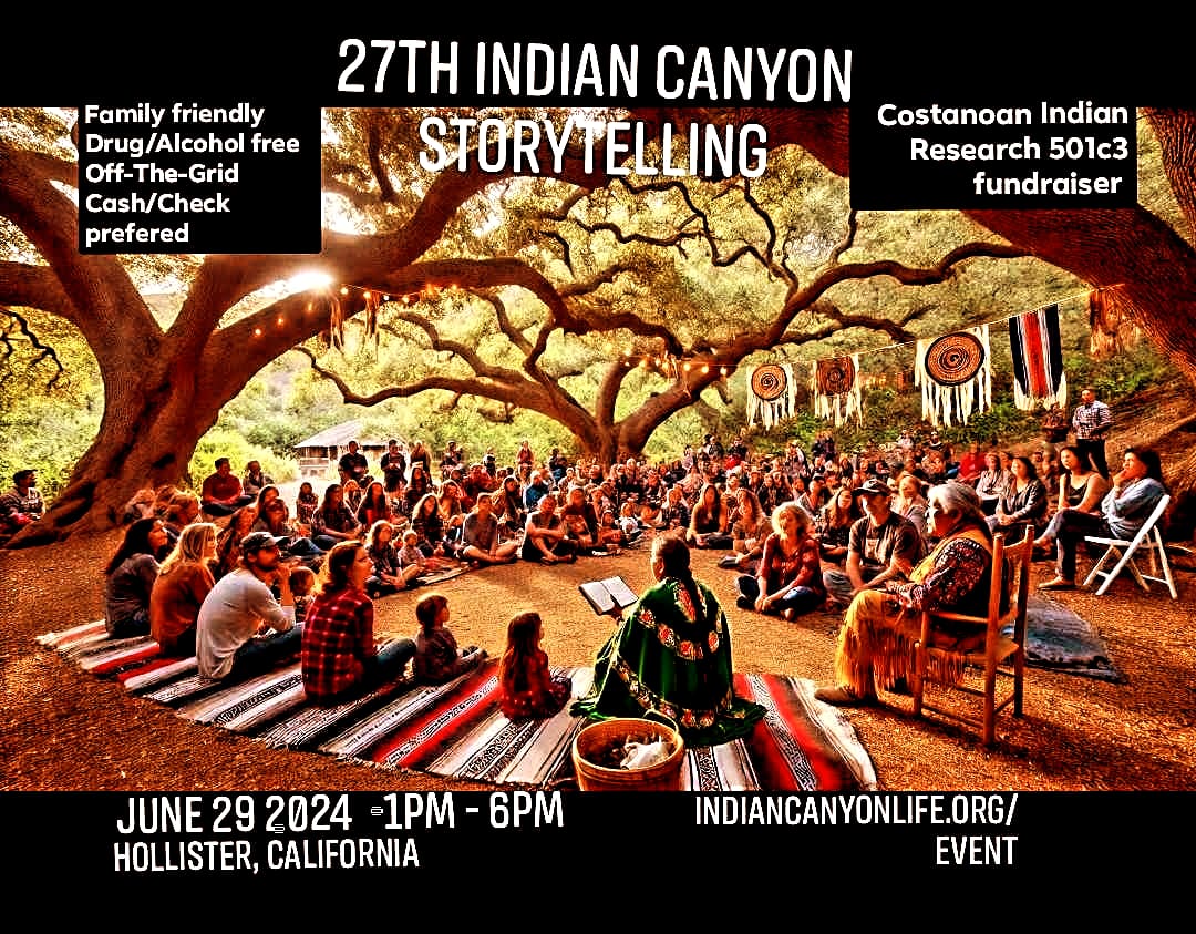 KanyonLlc's tweet photo. Join us for the 27th Indian Canyon Storytelling! 📅 June 29, 1-6pm in Hollister, CA (Mutsun Land) Family-friendly, drug &amp; alcohol-free. 501c3

Patreon  PayPal /IndianCanyon
Zelle: indiancanyon@costanoan.org

https://t.co/KNfyzrKjYy

#IndianCanyonNation #Storytelling #Fundraiser https://t.co/80Lmqm8Hzk