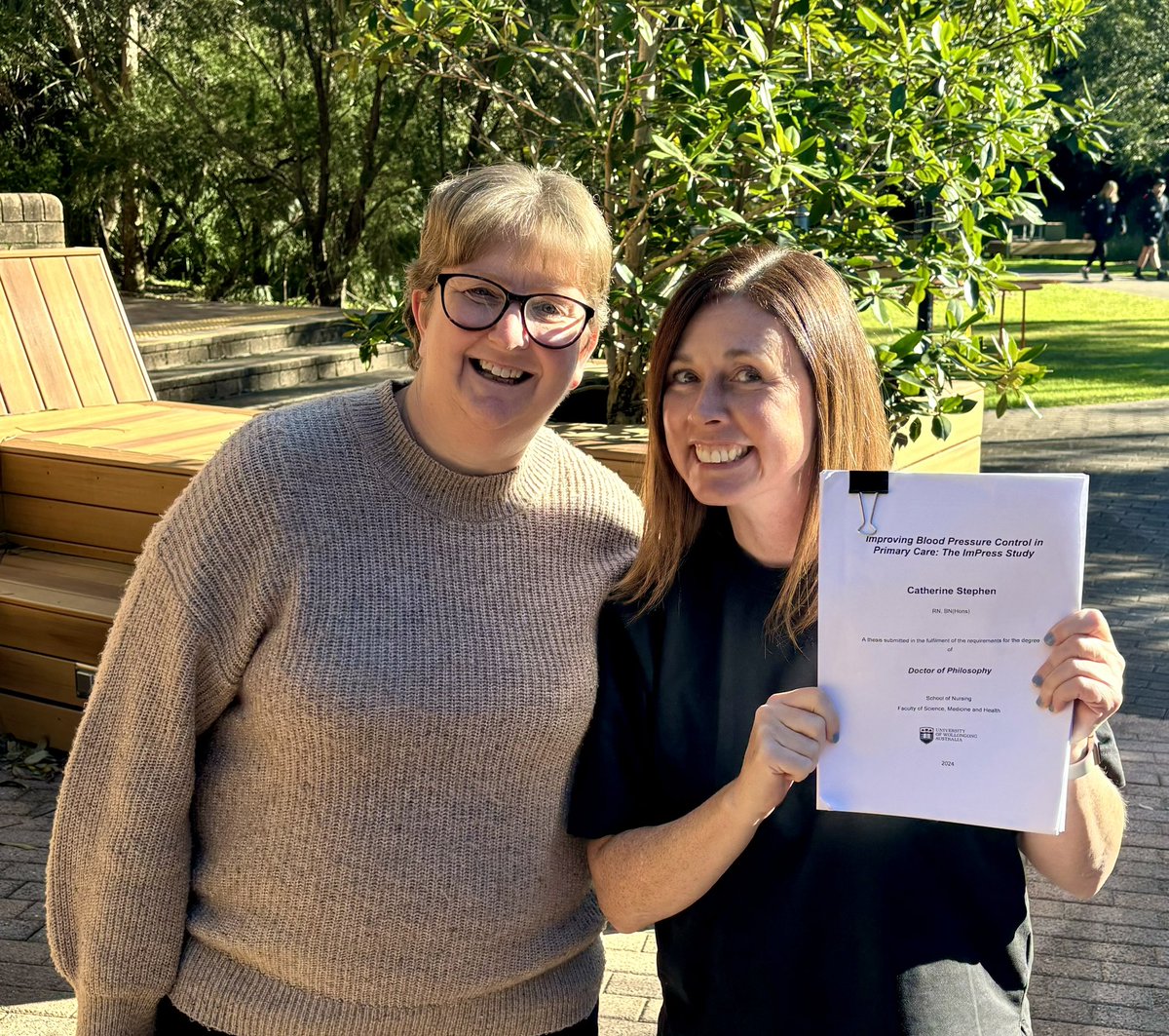 As one chapter ends another starts. Congratulations <a href="/CatMStephen/">Catherine Stephen</a> on your thesis submission. Another step towards the floppy hat! <a href="/nickzwar/">Nicholas Zwar</a> <a href="/marijkajb/">marijka batterham</a> <a href="/UoWnursing/">UOW School of Nursing</a>