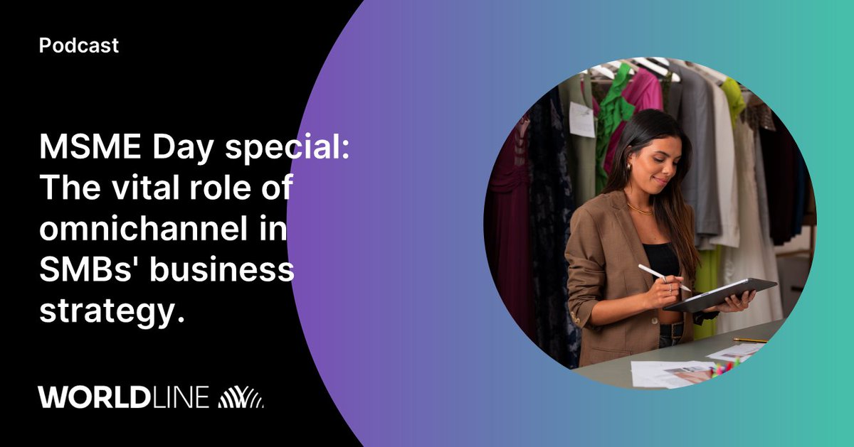 WorldlineMS's tweet photo. #MSME day special #podcast alert! 🔊

In this episode of #PayTechBytes, let's explore the topic ‘Importance of #Omnichannel - as a critical component of MSMEs' business strategy’.

💻 Worldline website: https://t.co/dGuqhUZOWM
🎙️ Spotify: https://t.co/7XioCegdKY https://t.co/O2FVrO8fEV