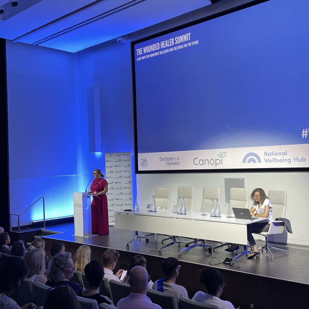 NHSPracHealth's tweet photo. Dr Helen Garr, chair of day 1 of #WoundedHealer24 addressing our lovely audience! https://t.co/mXpVaGwBlT