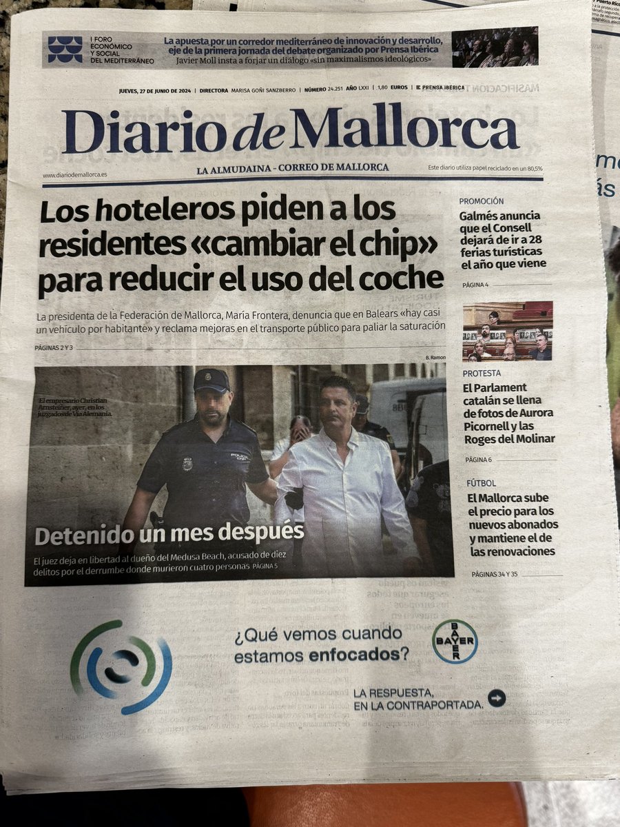 És destacable que la necessitat de millorar el repartiment modal dels modes més sostenibles sigui a portada, “sin ser ella nada de eso”.