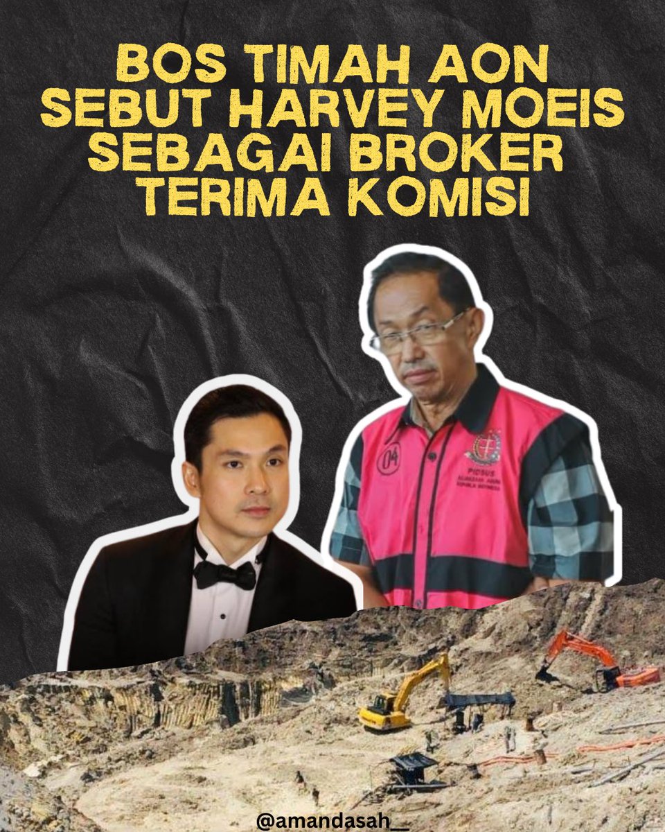 Udaaah semakin terungkap jelas nih soal kasus korupsi timah 300 triliun.

Sore sambil ngopi baca berita Bos Aon tersangka korupsi yang hartanya ratusan miliar disita, melalui pengacaranya menyampaikan peran Harvey Moeis sebagai broker &amp; menerima komisi. Wkwk ayo bernyanyi terus.