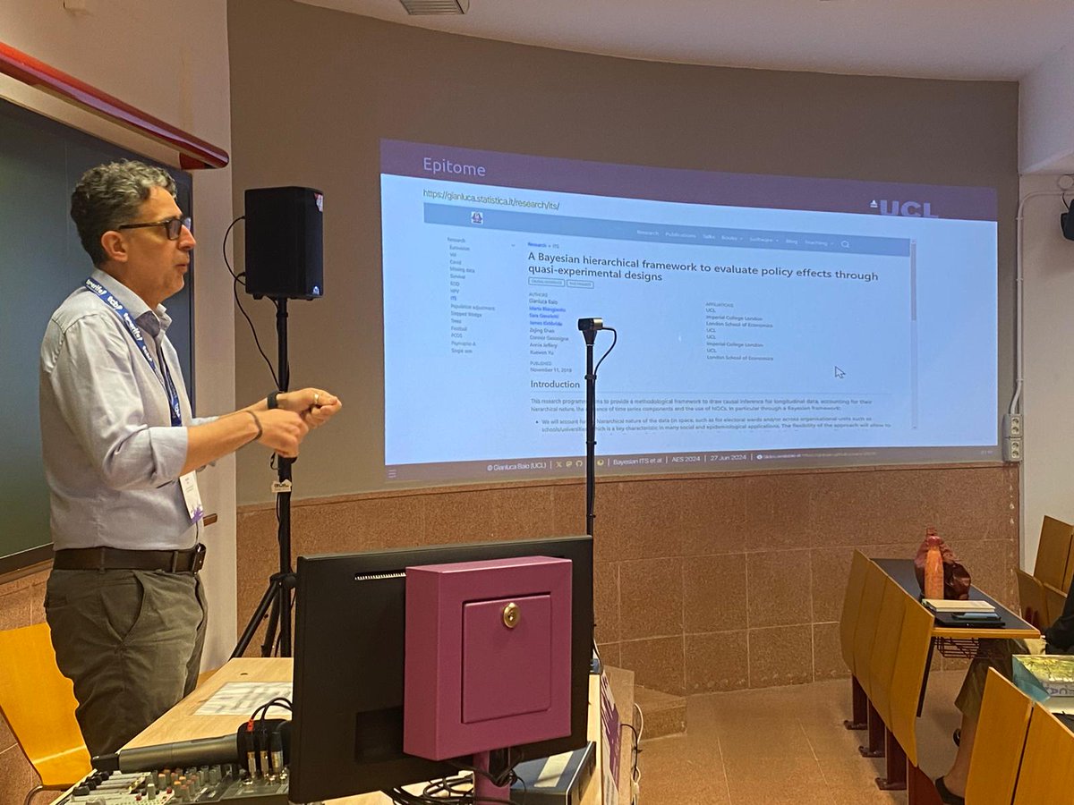 AESeconsalud's tweet photo. Arrancamos el segundo día de las XLIII #JornadasAES en la @ULL (#Tenerife) con la mesa de ponencias III titulada "New challenges in the estimation of the impact of policies", con @gianlubaio (@ucl) y Geraldine Clarke (@healthfdn). https://t.co/zKqjWsvDlt