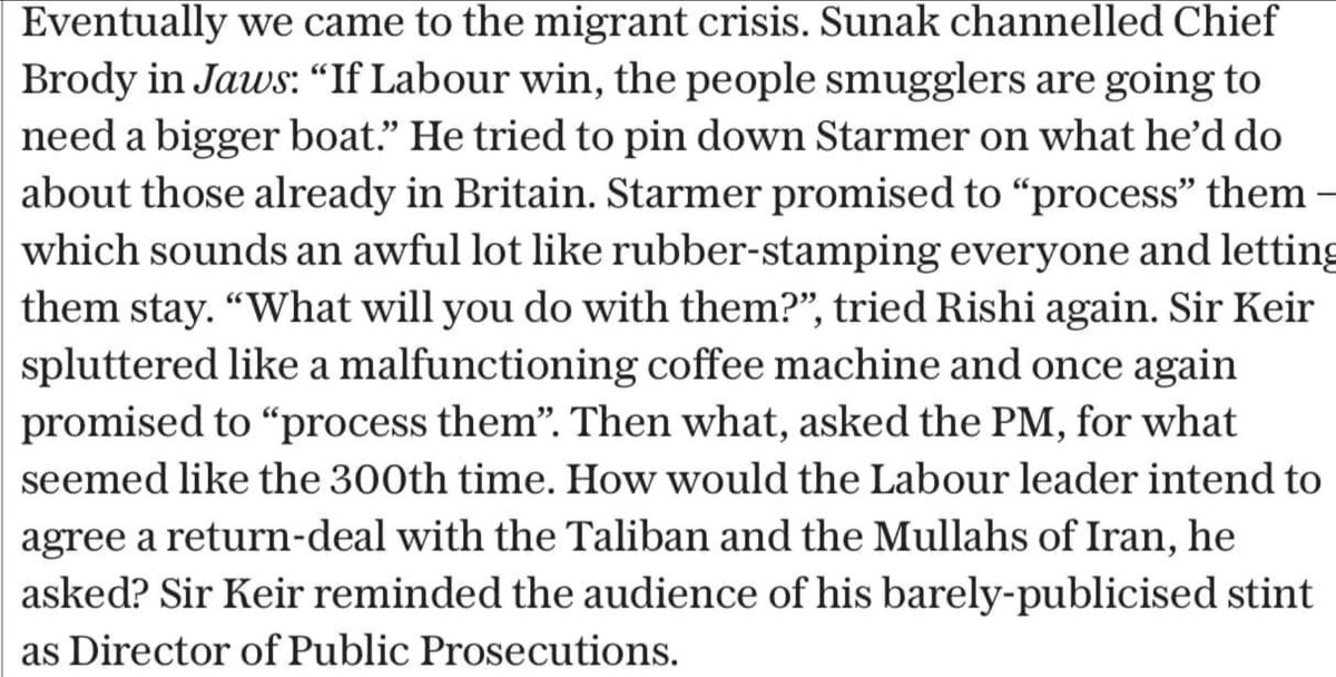 simonclytham's tweet image. The Daily Telegraph are on fire this morning . Superb summary of last night’s argument oopppsss debate . ‘Sir’ Keir was left gobsmacked because he simply does not have the answer or many answers #donotsurrender #notoLabour #VoteConservative