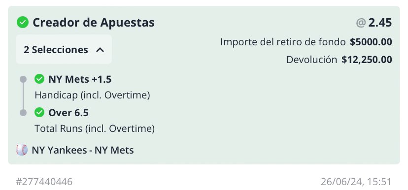 La_Doble_PP's tweet photo. Así cerramos el día 26 🤑
#Stake5 ✅
Por cuestiones Meteorológiks, nuestro #Stake10 fue suspendido…
5 RT 🔃 & les regaló Doble STAKAZO el día de HOY 🫡🎁 https://t.co/dBqKx12PmQ