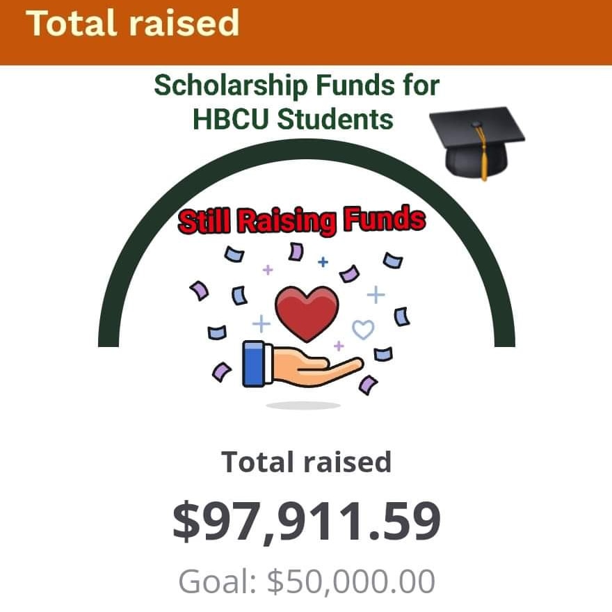 ATLHBCUAlumni's tweet photo. We're on our way to $100K mark. Yeah! Let's keep raising scholarship funds for students to attend an HBCU.💰🎓❤️
REGISTER/DONATE 🥰
https://t.co/c1MEDLU5AP
#HBCURunWalk24 #WeRunWithAPurpose
#ATLHBCUAA #DCHBCUAA #PhillyHBCUAA #NatHBCUAA #LoveTheRun #LHP #CareSource #Scholarship https://t.co/u4KF50ibku