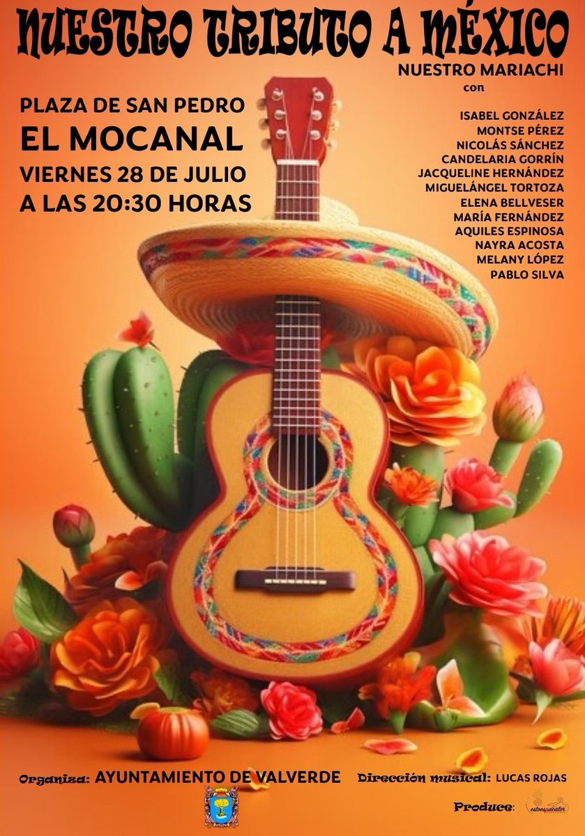 EL AYUNTAMIENTO DE VALVERDE ORGANIZA UN EMOTIVO EVENTO DENOMINADO NUESTRO TRIBUTO A MÉXICO
 
🇲🇽 Bajo el título “NUESTRO TRIBUTO A MÉXICO”, El Ayuntamiento de Valverde ha organizado un proyecto musical inspirado en nuestro amor por la música mexicana.

👇🏼👇🏼
facebook.com/share/p/YuMBDT…