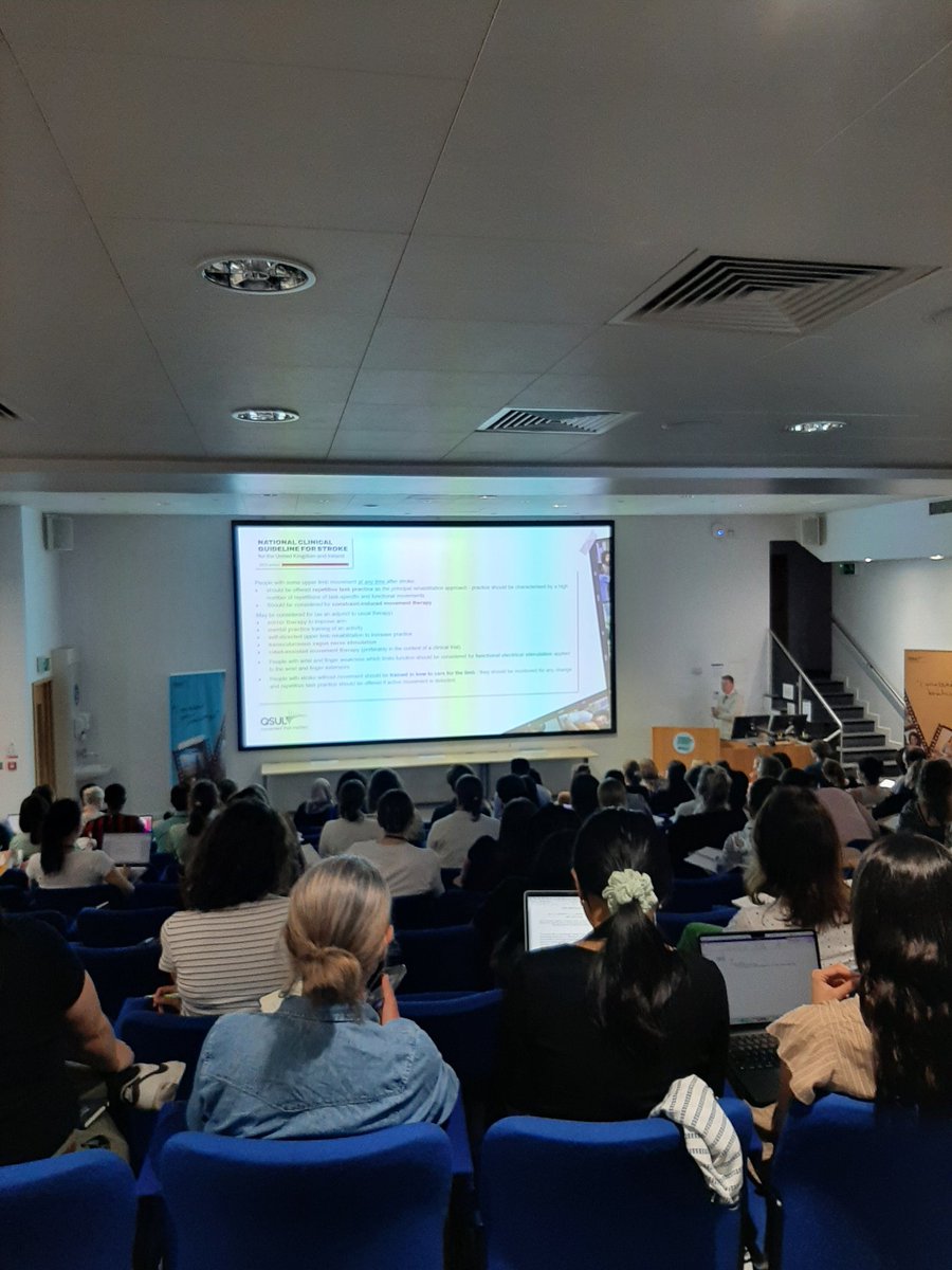 #QSUL11 starting with full room and a great talk about current evidence regarding rehab and change after stroke by <a href="/dr_nickward/">Nick Ward</a> <a href="/TheARM_Lab/">ARM Lab</a>