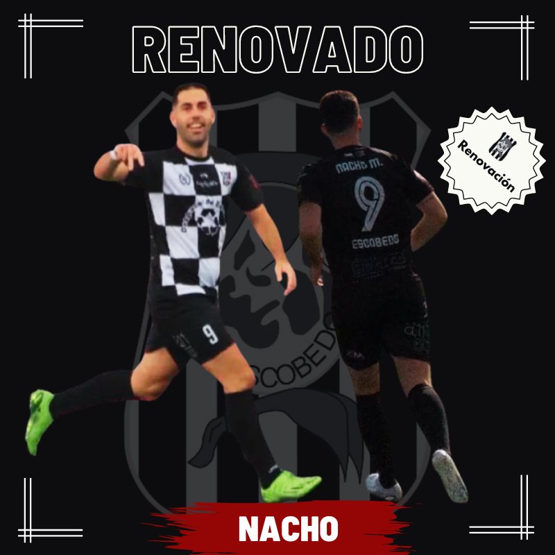 UMEscobedo's tweet photo. 𝐑𝐄𝐍𝐎𝐕𝐀𝐂𝐈Ó𝐍 | Nacho Martínez amplia su vínculo con la Unión Montañesa Escobedo. ✍🏻

Será su tercera temporada en el club, la segunda consecutiva.

Seguiremos disfrutando de su olfato goleador y de su experiencia. 🔝⚽

🖤🤍 ¡Enhorabuena, Nacho! 🤍🖤

#ESCOgeBien | #2RFEF https://t.co/iujst7Sk0x