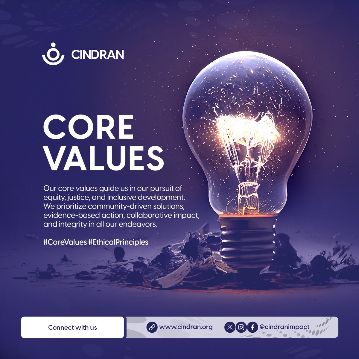 cindranimpact's tweet image. At CINDRAN, our core values aren&apos;t just words—they&apos;re our guiding light. 💡
• Community-driven solutions
• Evidence-based action
• Collaborative impact
• Integrity

Join us in illuminating a path to equity and justice across Africa. #CINDRANImpact #EthicalPrinciples