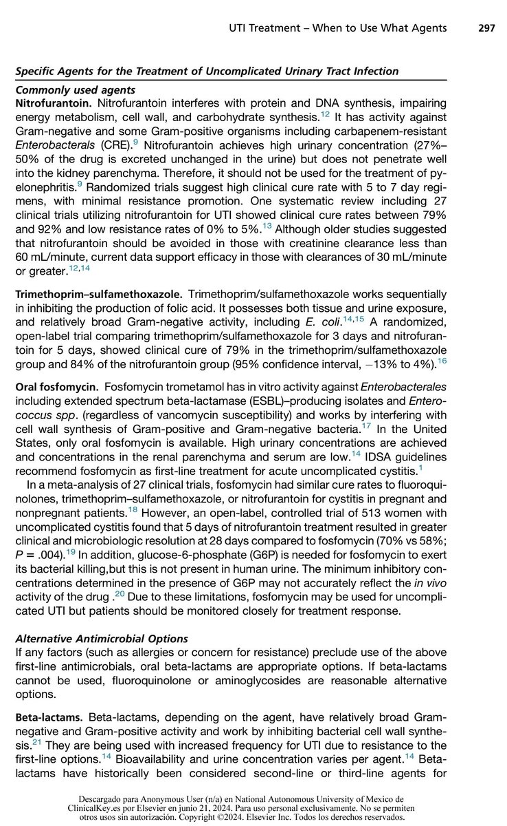 rksanti's tweet photo. 💯Tratamiento de la infección del tracto urinario ¿Cuándo usar Qué agentes?, incluidos los agentes combinados de betalactámicos✅
✳️Infect Dis Clin N Am 38 (2024) 295–310 https://t.co/31Fgw21eDV 0891-5520/24/ª 2024
💯https://t.co/yk98kC67rE https://t.co/OYz67BlxO6