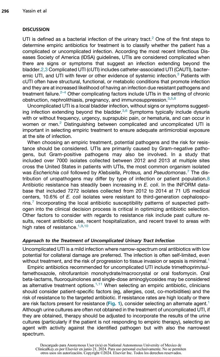 rksanti's tweet photo. 💯Tratamiento de la infección del tracto urinario ¿Cuándo usar Qué agentes?, incluidos los agentes combinados de betalactámicos✅
✳️Infect Dis Clin N Am 38 (2024) 295–310 https://t.co/31Fgw21eDV 0891-5520/24/ª 2024
💯https://t.co/yk98kC67rE https://t.co/OYz67BlxO6