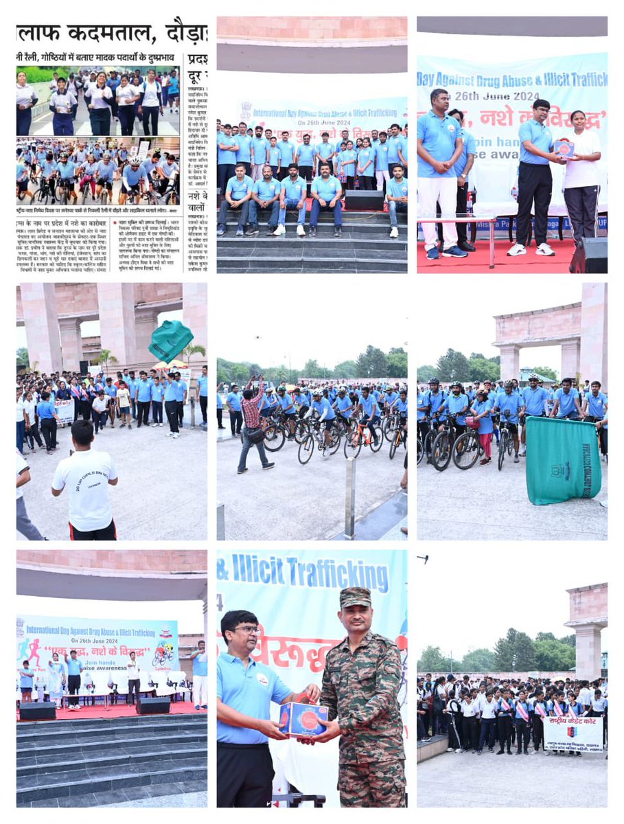 narcoticsbureau's tweet photo. #DrugsFreeBharat
#NCB-Lucknow Zone
📌 Anti Drugs Awareness program 
📌 Organised Fun run & Cyclothon at Lucknow
📌 Flagged off by ZD NCB Lucknow
📌>2000 participated. 
📌Theme:
'evidence is clear: Invest in PREVENTION.
@PMOIndia @HMOIndia
@BhallaAjay26
@PIBHomeAffairs
@ANI @dg_ncb @NCBLucknow