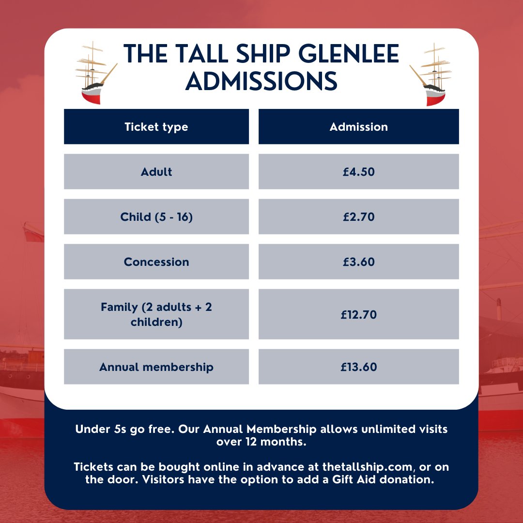 A reminder that from today, we will be a paid attraction again.

You can book online in advance and regular visitors can make use of our Annual Membership for the best deal.

We hope to see you onboard very soon! Plan your visit – thetallship.com