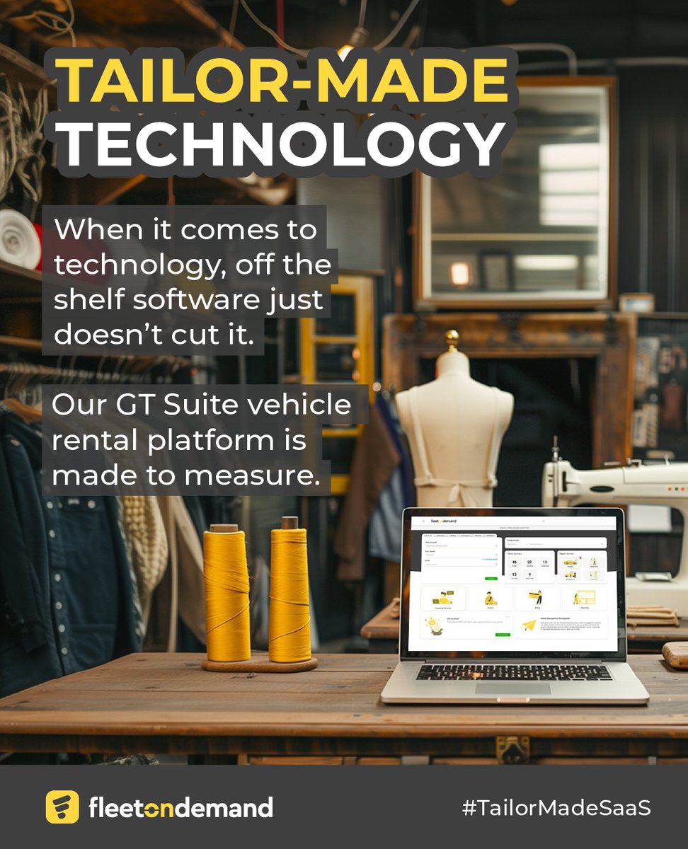fleetondemand's tweet image. Tailored tech to fit your fleet or rental business, perfectly 👔

Our GT Suite rental management platform offers 100+ features - booking controls, validations, policy authorisations, centralised billing &amp;amp; more. 

bit.ly/fle250624

#TailorMadeSaaS #GTSuite