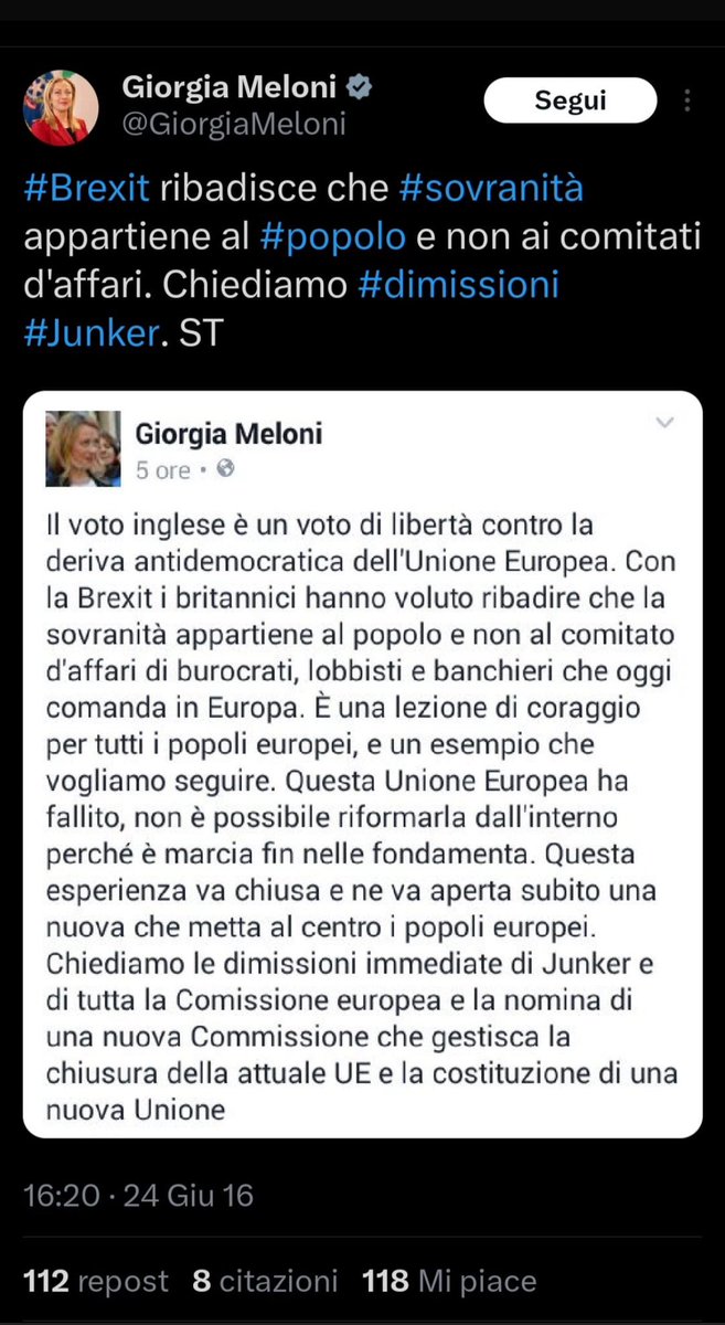 giorgio_gori's tweet photo. Giorgia #Meloni, isolata in #Europa, deve solo prendersela con sé stessa. Non puoi bombardare per anni le istituzioni europee, sostenere che sono “marce”, cercare di affossare il diritto comunitario, celebrare la Brexit, e pretendere che una maggioranza di forze europeiste ti accolga con i tappeti rossi.