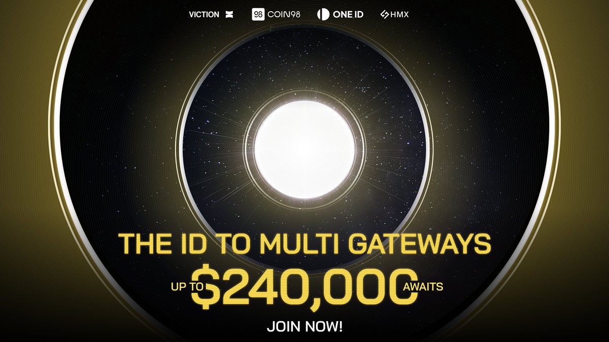The ID to Multi Gateways | Unveil the Story, Unlock Multi-Rewards 🚀

We're excited to collaborate with <a href="/useOneID/">OneID</a>, <a href="/VictionEco/">Viction Ecosystem</a> and <a href="/HMXorg/">HMX 🐉</a> on an exciting event packed with surprises you've never seen before 🤩

What's waiting for you behind the Gateways?
🔥 Total rewards of up to