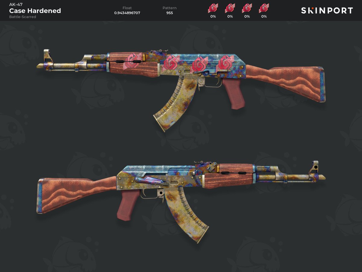 🥶Community gem #68🥶

AK-47 | Case Hardened (Battle-Scarred)

Float: 0.94
Pattern: 955

Sticker:
- LGB eSports (Holo) | Katowice 2015 
- LGB eSports (Holo) | Katowice 2015
- LGB eSports (Holo) | Katowice 2015
- LGB eSports (Holo) | Katowice 2015

steamcommunity.com/profiles/76561…