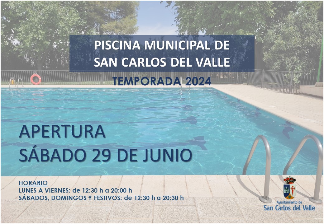 Les informamos que la piscina municipal se abrirá el día 29 de Junio
.
.
.
#Aventura #Viajes #Turismo #CastillaLaMancha #SanCarlosdelValle #verano #ciudadreal #SanCarlosDelValle