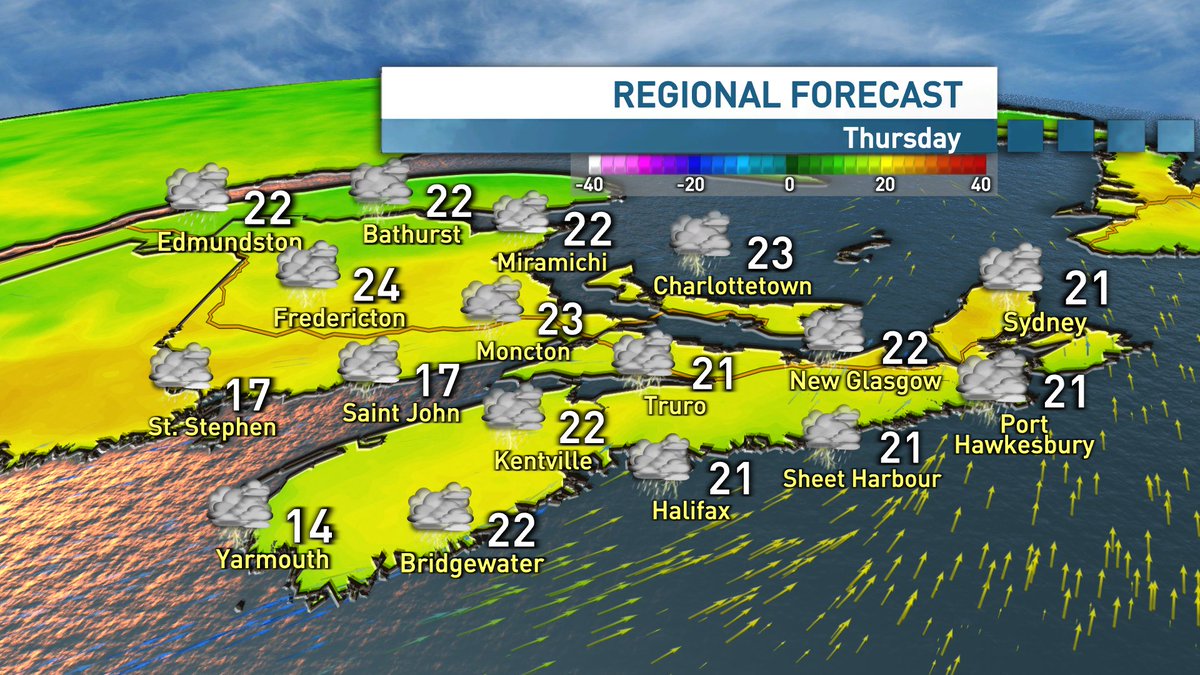 tsimpkin's tweet image. Thunderstorms are rocking the NB Fundy coast. ECCC has issued a Severe T-Warning for Saint John Co. courtesy of these T-Storms producing torrential rain. Elsewhere the rain will be moving in from W to E with risks of thunderstorms today. #nbstorm #nsstorm #peistorm