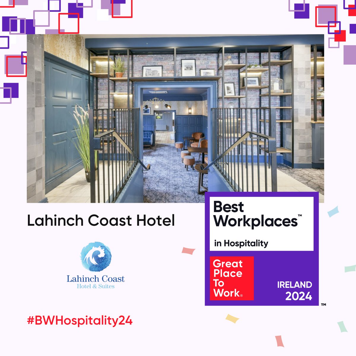 Great Place to Work Ireland (@gptw_ireland) on Twitter photo 🎉👏 Lahinch Coast Hotel has been named one of the Best Workplaces™ in Hospitality in Ireland 2024! Congrats and thank you for your dedication to creating a great employee experience.
#BWHospitality24
Check out the full list here 👉 hubs.li/Q02Dv8wb0
<a href="/LahinchCoast/">Lahinch Coast Hotel</a> 🎉👏 Lahinch Coast Hotel has been named one of the Best Workplaces™ in Hospitality in Ireland 2024! Congrats and thank you for your dedication to creating a great employee experience.
#BWHospitality24
Check out the full list here 👉 hubs.li/Q02Dv8wb0
<a href="/LahinchCoast/">Lahinch Coast Hotel</a>