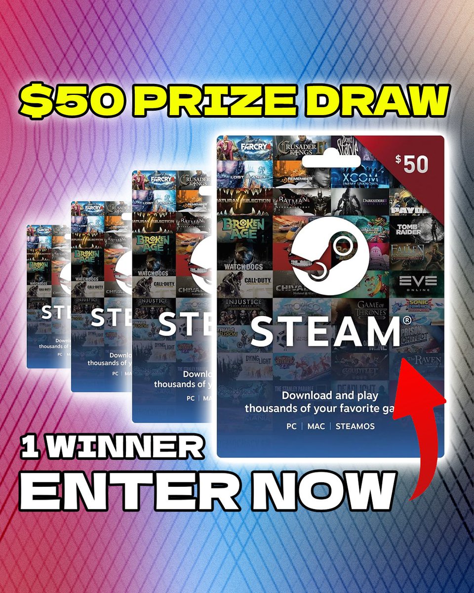 ✨ #Giveaway Alert! ✨
🎮 Prize:  $50 Steam Voucher 🎮

To Enter, follow the steps below:
gleam.io/BSn6d/50-steam…

Giveaway ends in 2 Weeks
#SteamDeals #Giveaways2024