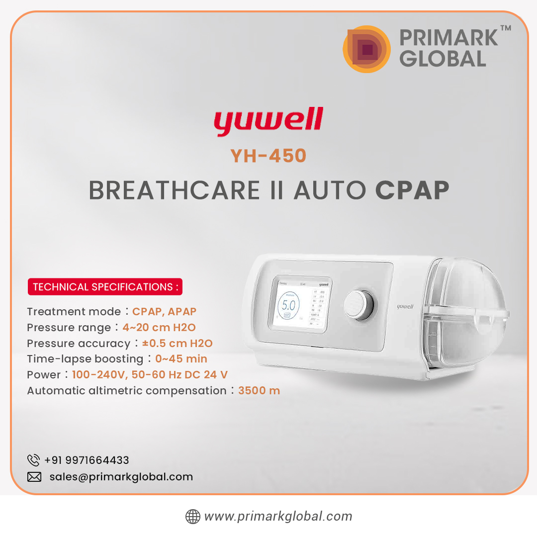 🏥Elevate patient care with the Yuwell YH450 Breathcare II Auto CPAP from Primark Global! Perfect for hospitals and healthcare providers seeking top-notch respiratory support. 🌬️ 

#healthcare #hospitals #cpap #yuwell #primarkglobal #healthcareindustry #Doctors