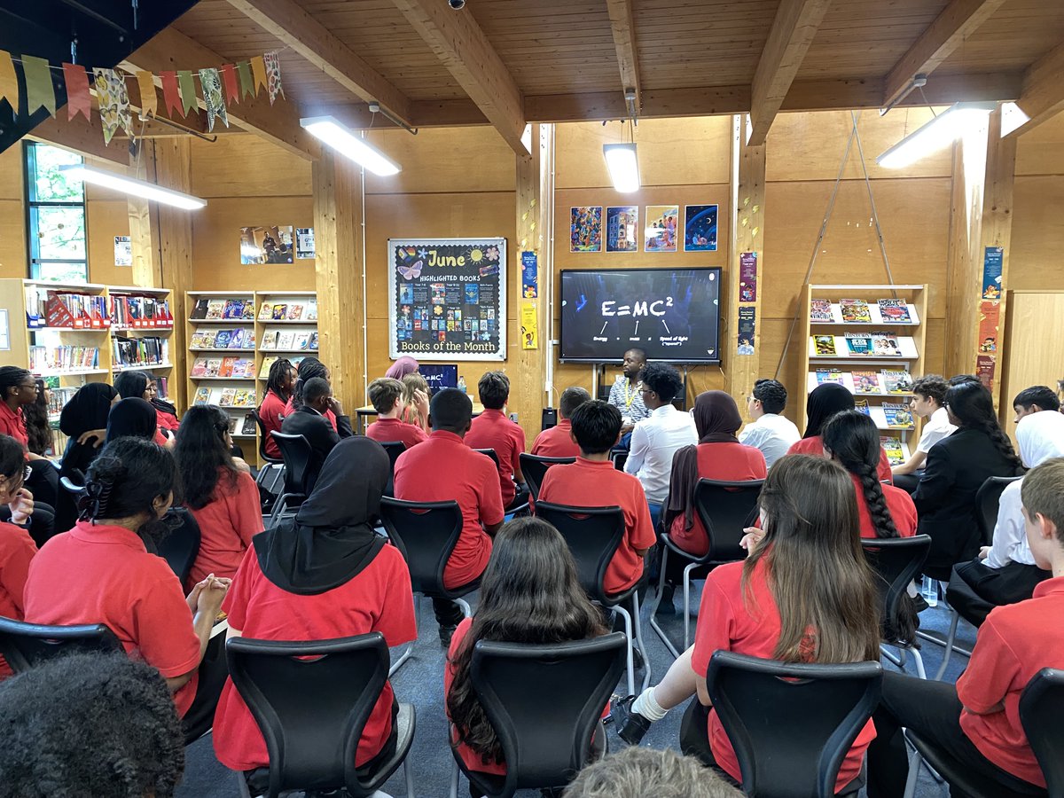 BrentsideLib's tweet photo. Year 8 were absolutely honoured to host the incredible Femi Fadugba, author of the brilliant award-winning novel The Upper World. 

Thank you so much for visiting Brentside, Femi! https://t.co/iVDliYe3yA