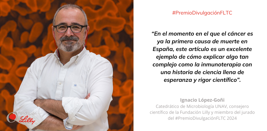 FundacionLilly's tweet photo. 🏆Ignacio López-Goñi (@microBIOblog), catedrático de Microbiología @unav, consejero científico de la Fundación Lilly y miembro del jurado del #PremioDivulgaciónFLTC 2024, sobre el artículo ganador de esta edición.

#Medicina #Salud https://t.co/H7rTOK4Io4