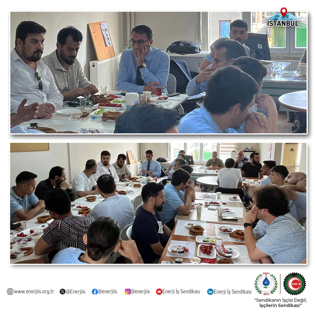 Enerjiis's tweet photo. Sendikamız Genel Merkez Teşkilatı tarafından, Boğaziçi Elektrik Dağıtım A.Ş. Beyazıd İşletme Müdürlüğü ekibine kahvaltı programıyla eşlik ettik. Organizasyona BEDA Saha Operasyonları Direktörü Sn. Erkan AYDIN ve Saha Operasyonları Müdürü Sn. Muhammed Sıddık ATEŞ de katılım sağlamışlardır. 

Değerli üyelerimize sendikal faaliyetler hakkında bilgilendirmeler yaptık. Üyelerimize misafirperverliklerinden ötürü teşekkürlerimizi sunuyoruz, çalışmalarında muvaffakiyetler diliyoruz.

@hakiskonf  @bedaskurumsal