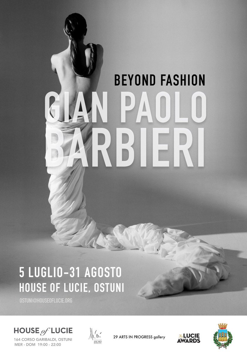 29arts's tweet photo. New summer exhibition announcement 

House of Lucie Ostuni and The Lucie Awards

in collaboration with 
Fondazione Gian Paolo Barbieri and 29 Arts In Progress gallery 
present 

GIAN PAOLO BARBIERI: BEYOND FASHION
5 JULY - 31 AUGUST 
HOUSE OF LUCIE OSTUNI
📍Corso Garibaldi 164 https://t.co/kKeA2i0qjR