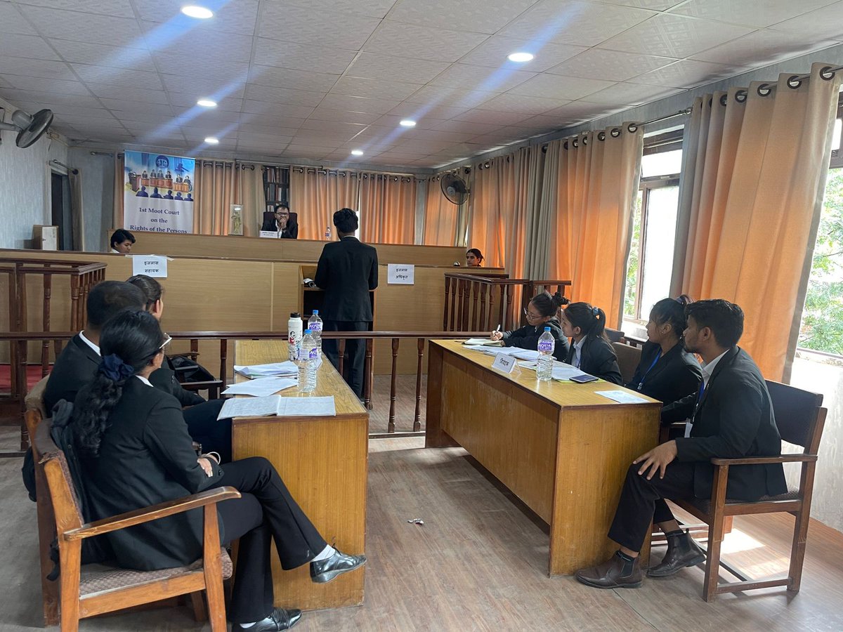 ICJ_Asia's tweet photo. Law Students at Nepal Law Campus, Nepal are debating as applicants Vs respondents at the first Moot Court Competition on the disability rights. 

#CRPD #disability_rights
#The_Marrakesh_VIP_Treaty #Copyright_law #Nepal https://t.co/Y5VWa02dEo