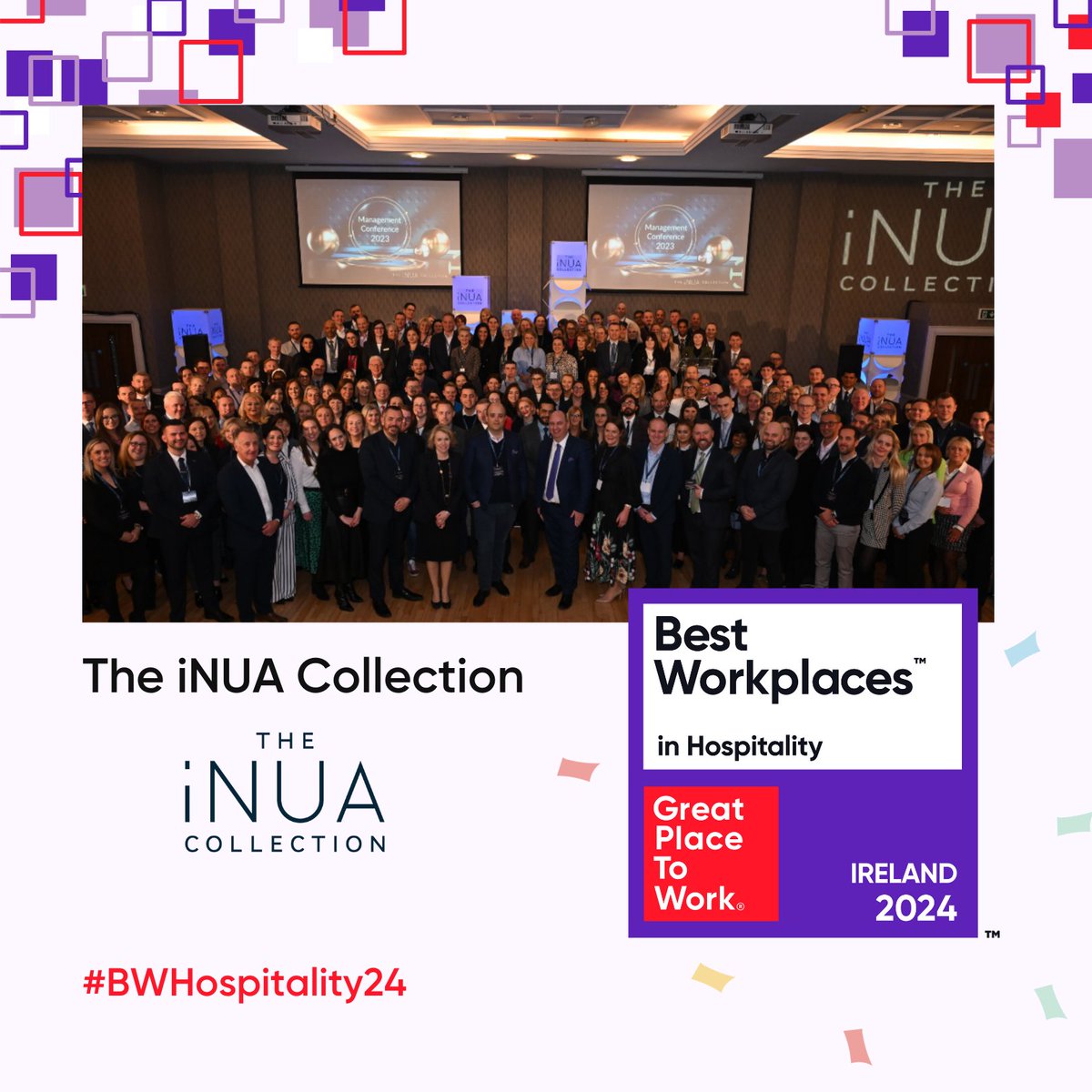 Great Place to Work Ireland (@gptw_ireland) on Twitter photo 🎉👏 The iNUA Collection has been named one of the Best Workplaces™ in Hospitality in Ireland 2024! Congrats and thank you for your dedication to creating a great employee experience.
#BWHospitality24
Check out the full list here 👉 hubs.li/Q02DxjSn0
<a href="/iNUAHospitality/">The iNua Collection</a> 🎉👏 The iNUA Collection has been named one of the Best Workplaces™ in Hospitality in Ireland 2024! Congrats and thank you for your dedication to creating a great employee experience.
#BWHospitality24
Check out the full list here 👉 hubs.li/Q02DxjSn0
<a href="/iNUAHospitality/">The iNua Collection</a>
