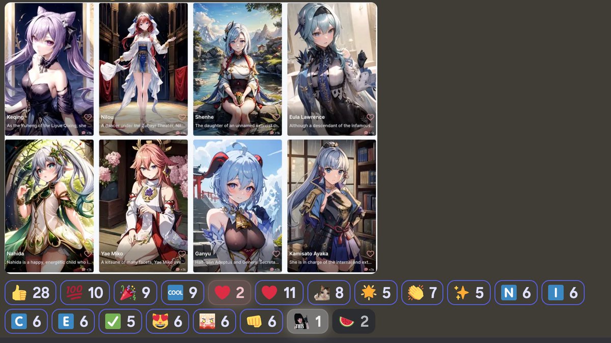 VMate_AI's tweet image. Added 9 new Genshin well-know characters