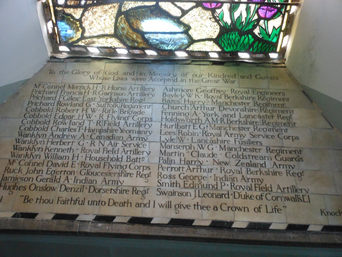 GADGWP's tweet photo. The new book by #MichaelPalin "Great-Uncle Harry" has arrived. He is mentioned in the local #Colmonell Church on the McConnel War Memorial window. Memorial to family and friends of the McConnels.
I wonder how he knew to the McConnel family?
Also pictured is Merrick Hugh McConnel https://t.co/a7fP8tTx4S