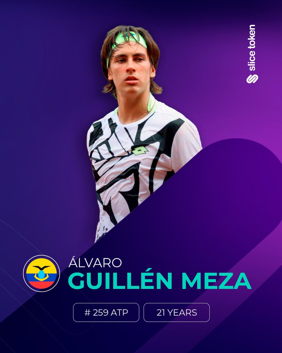 Hoy se suma a la comunidad de <a href="/slice_token/">Slice Token</a> <a href="/alvaroguillen03/">Álvaro Guillén</a>  de 🇪🇨 #Ecuador 🚀 Viene de ascender 24 puestos en el ranking, quedando en el #259 ATP. Desde ahora todos pueden acceder a sus tokens para invertir y apoyar su carrera desde los $25 dólares en 👉 Slicetoken.io