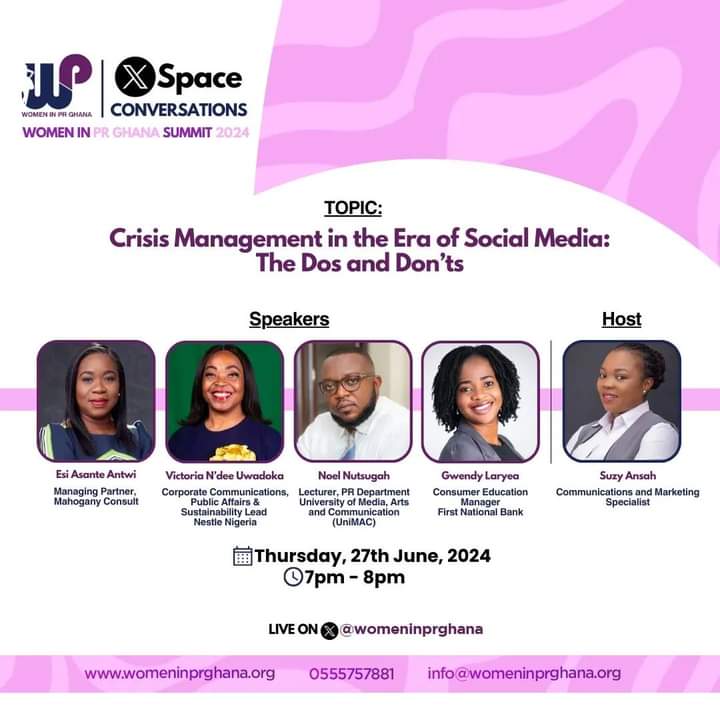 DeborahAkuaOwu3's tweet photo. With their wealth of knowledge and expertise, this conversation is going to be packed with valuable insights and inspiration. Join @NoelNutsugah and other industry experts on today's insightful conversation.
#womeninPr
#wiprspaces
#publicrelations https://t.co/NsheWtoiuF