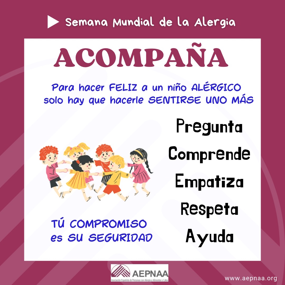 Qué importante es saber "acompañar" correctamente a un niño alérgico... #SemanaMundialdelaAlergia