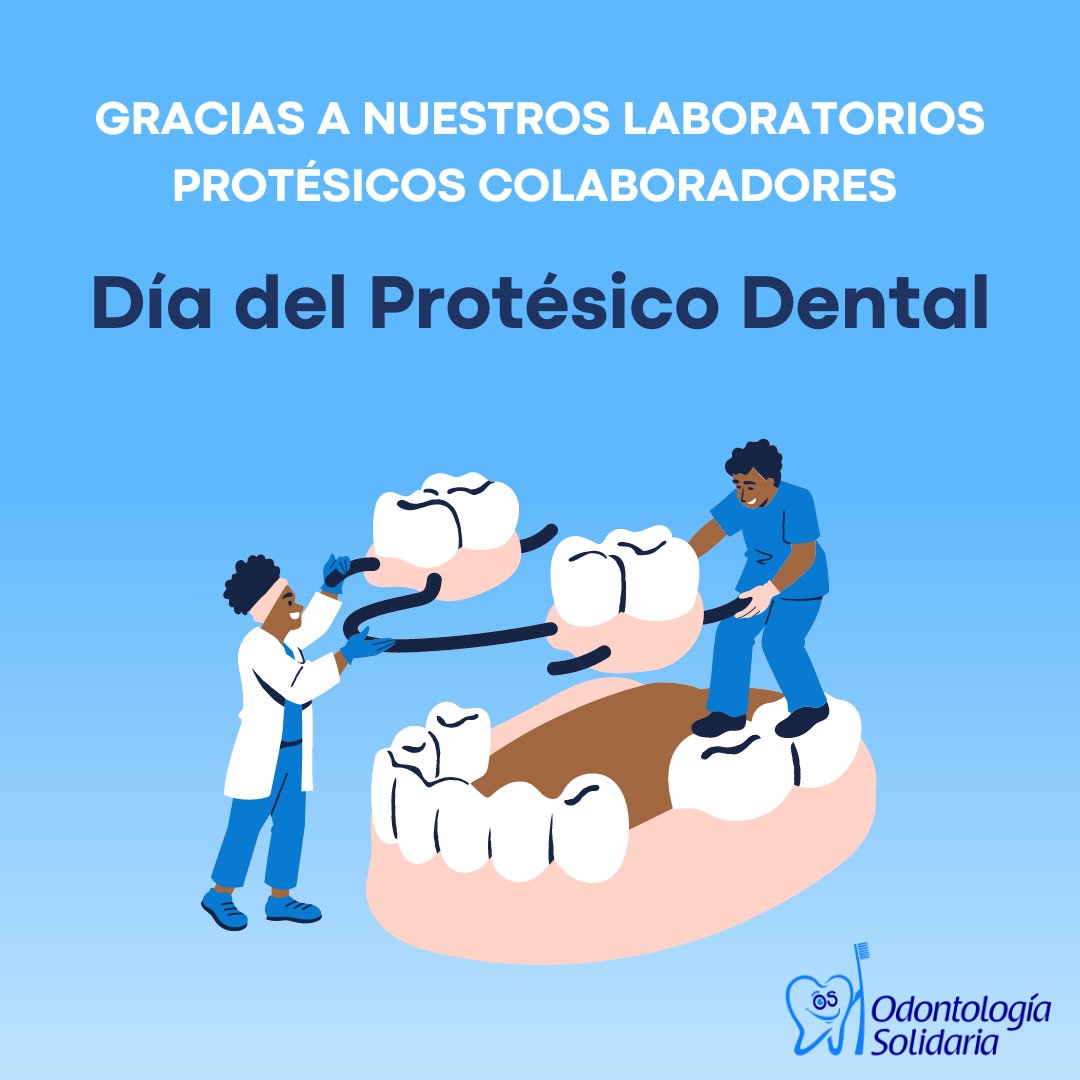 📌📌🦷🦷En el día del #protesicodental , queremos agradecer a nuestros laboratorios protésicos colaboradores la gran labor que realizan con las personas mas desfavorecidas que vienen a visitarse a nuestras clínicas solidarias.