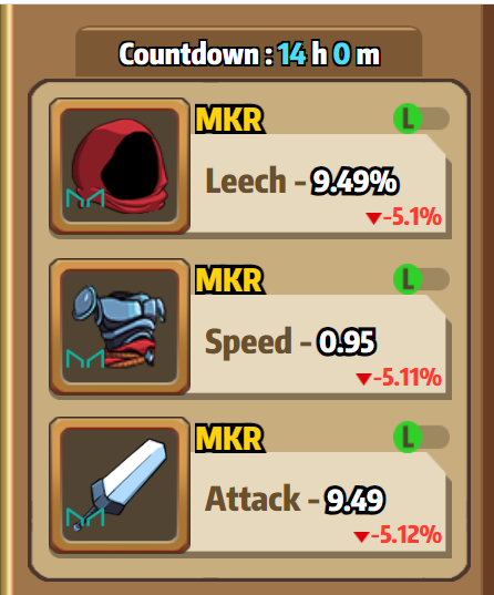 That's great!
I can promptly change my equipment!